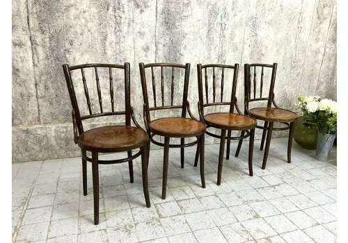 Set Of 4 Lily Seat Pas Bentwood French Bistro Chairs