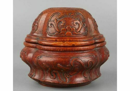 Antique Cricket Fighting Pot Bamboo Root China Republic Period (1912 1949)