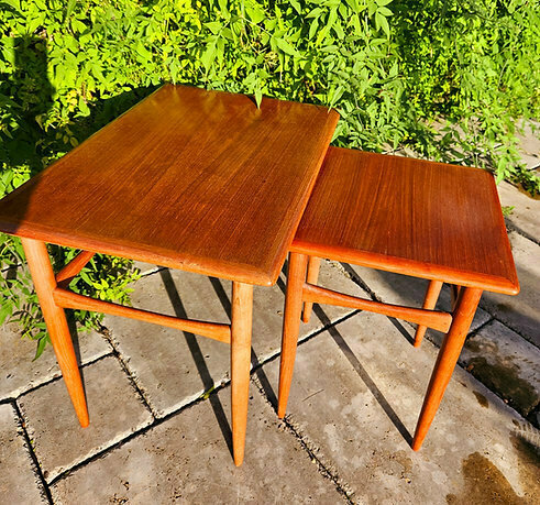 Nest Of Two 1960's Danish Teak Side Tables photo furniture