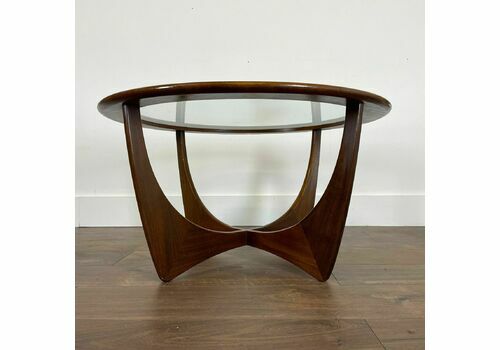 Mid Century G Plan Astro Iconic Round Coffee Table In Teak And Glass 60s 70s