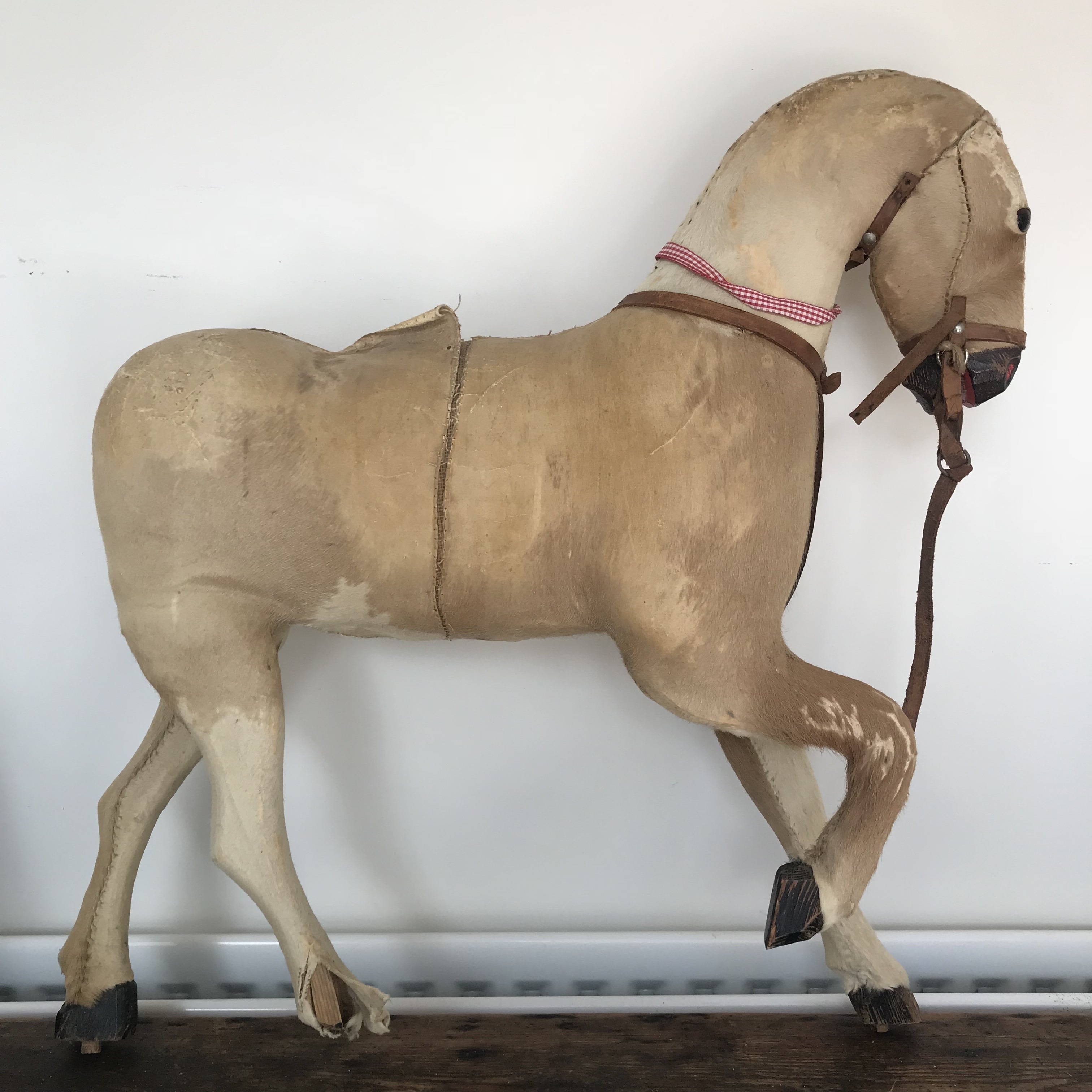Elegant Antique Toy Horse Hide Covered A Wonderful Decorative