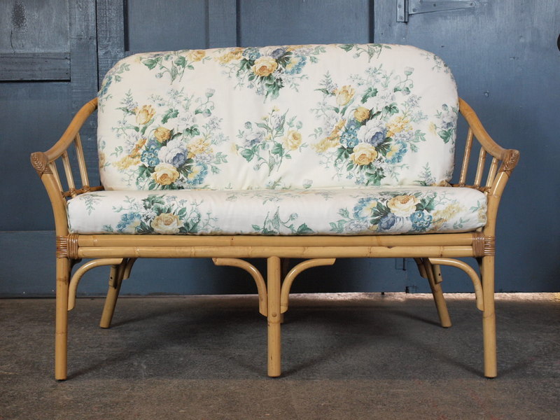Mid Century Vintage 1960s Tiki Boho Bamboo Suite Small Sofa Loveseat And Chairs Vinterior