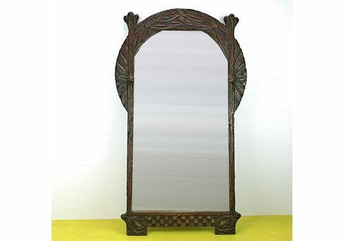 Early 20th Century Ground Mirror With Carved Frame