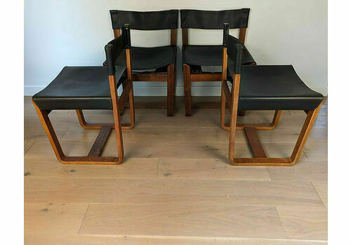 A Beautiful Set Of 4 Rosewood Dining Chairs  By Gunther Hoffstead For Uniflex