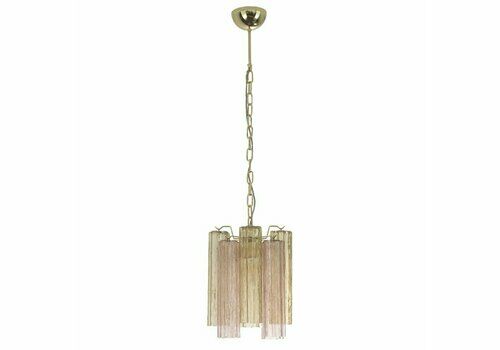 Tronchi Ceiling Lamp In Smoked And Pink Murano Glass, 1990s