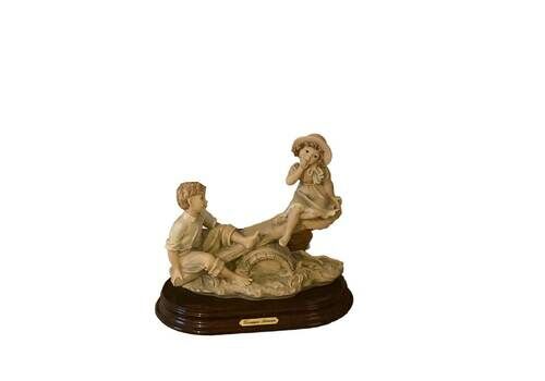 Vintage Retro Crafts Capodimonte Figurine, Capodimonte Florence Figurine, The Seesaw Best Friend Figurine.