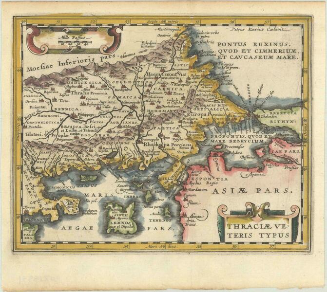 Original Old Map Of Northeastern Greece & Northwestern Turkey, Published In 1661 photo Art