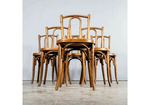 1940’s Fischel Original Single Hoop Bentwood Chairs – Set Of Six.  Plus Two Hoop Back.  Plus Two Debrecen.