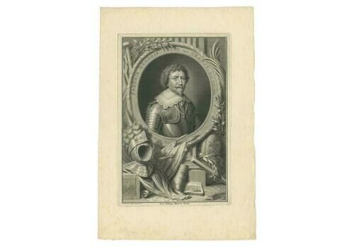 Antique Portrait Of Frederick Henry, Prince Of Orange, 1749