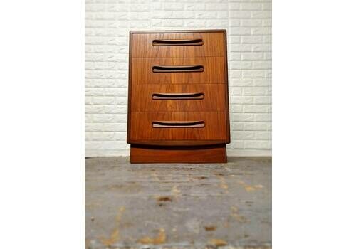 G Plan Fresco Mid Century Teak Chest Of 4 Drawers.
