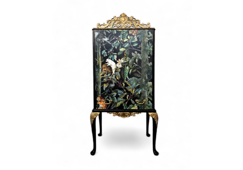 Professionally Upcycled Vintage Cocktail Cabinet Wildlife Of Papua Decoupage