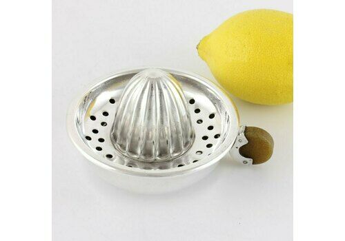 Two Piece Silver Plate Lemon Squeezer. Cocktail Lime Orange Press Juicer.