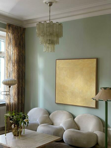 Murano Chandelier 'Diamond' In Honey. photo furniture
