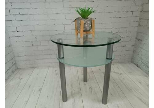 Vintage Glass & Chrome Hall Table Plant Stand Side Table 2 Tier 1980