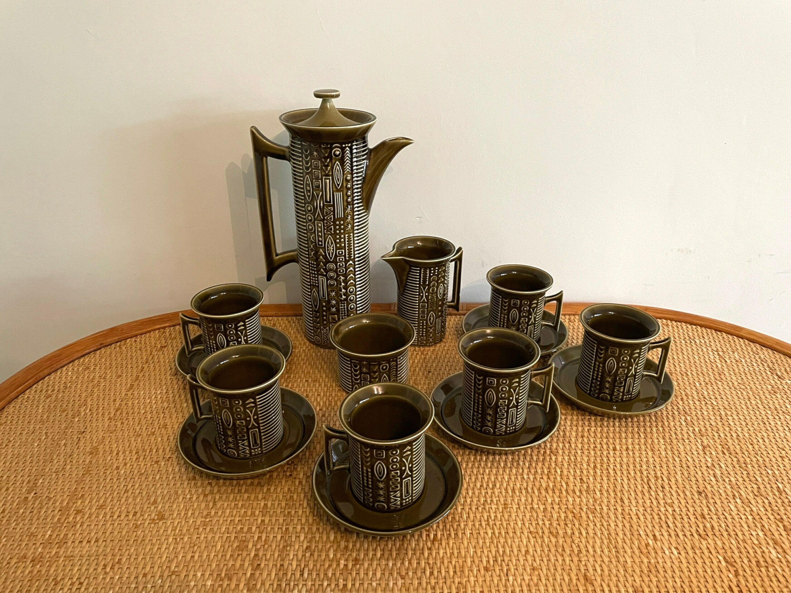 60s Portmeirion Cypher 15pc Tea/Coffee Set, Iconic Mid Century