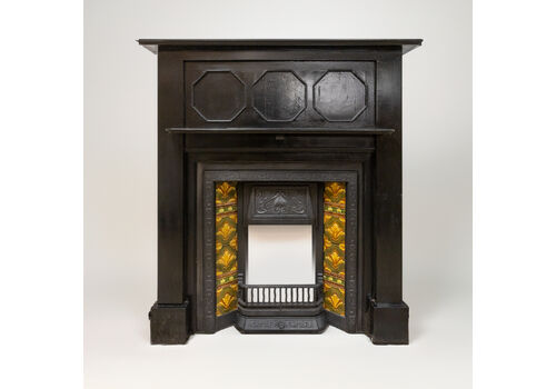 Cast Iron Fire Place With Art Nouveau Surround