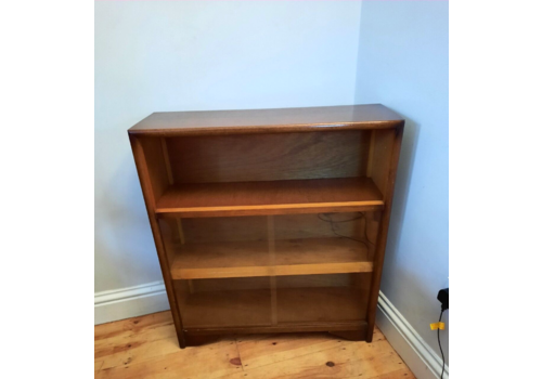 Vintage Three Tier Mid Century Bookcase With Glazed Lower Two Tiers