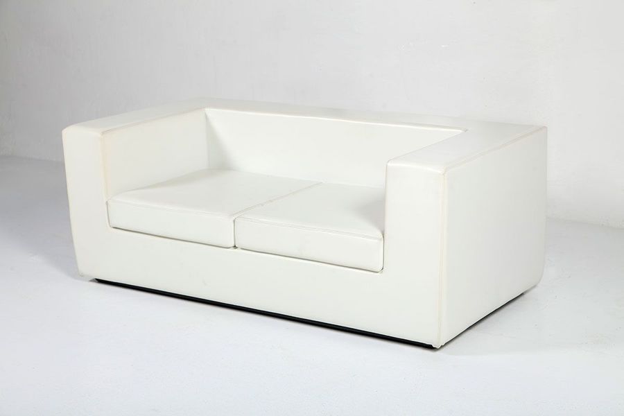 Throw Away White Two Seater Sofa By Willie Landels For Zanotta, 1965