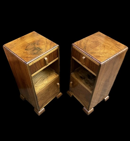 Pair Of Art Deco Bedside Tables Vinterior