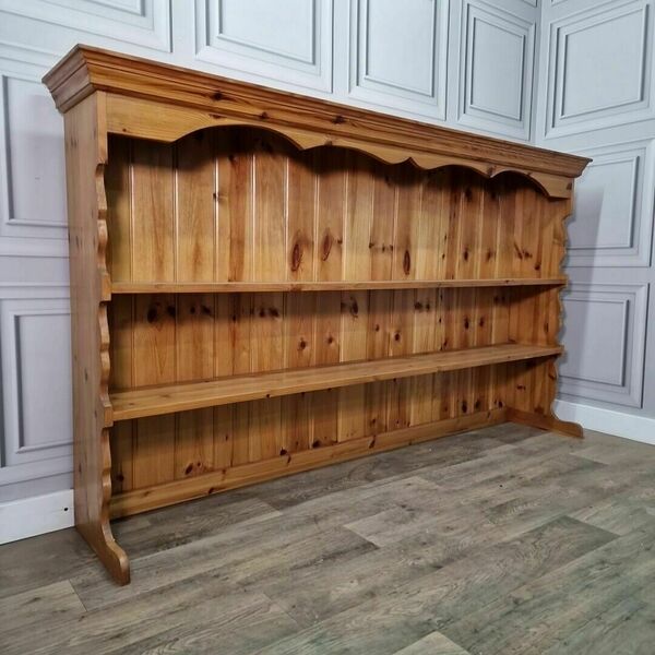 Vintage Antique Pine Welsh Dresser Top Bookcase Shelf Shelves Wall Unit