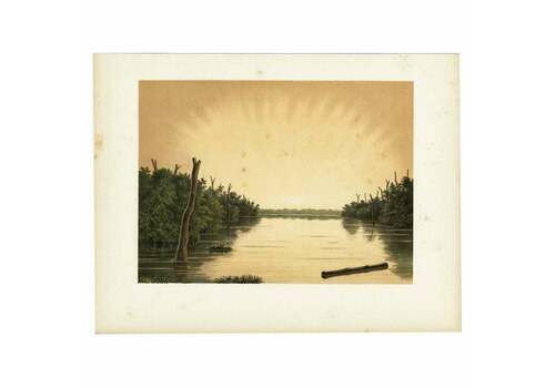 Antique Print Of The Paminger Lakes By Perelaer, 1888