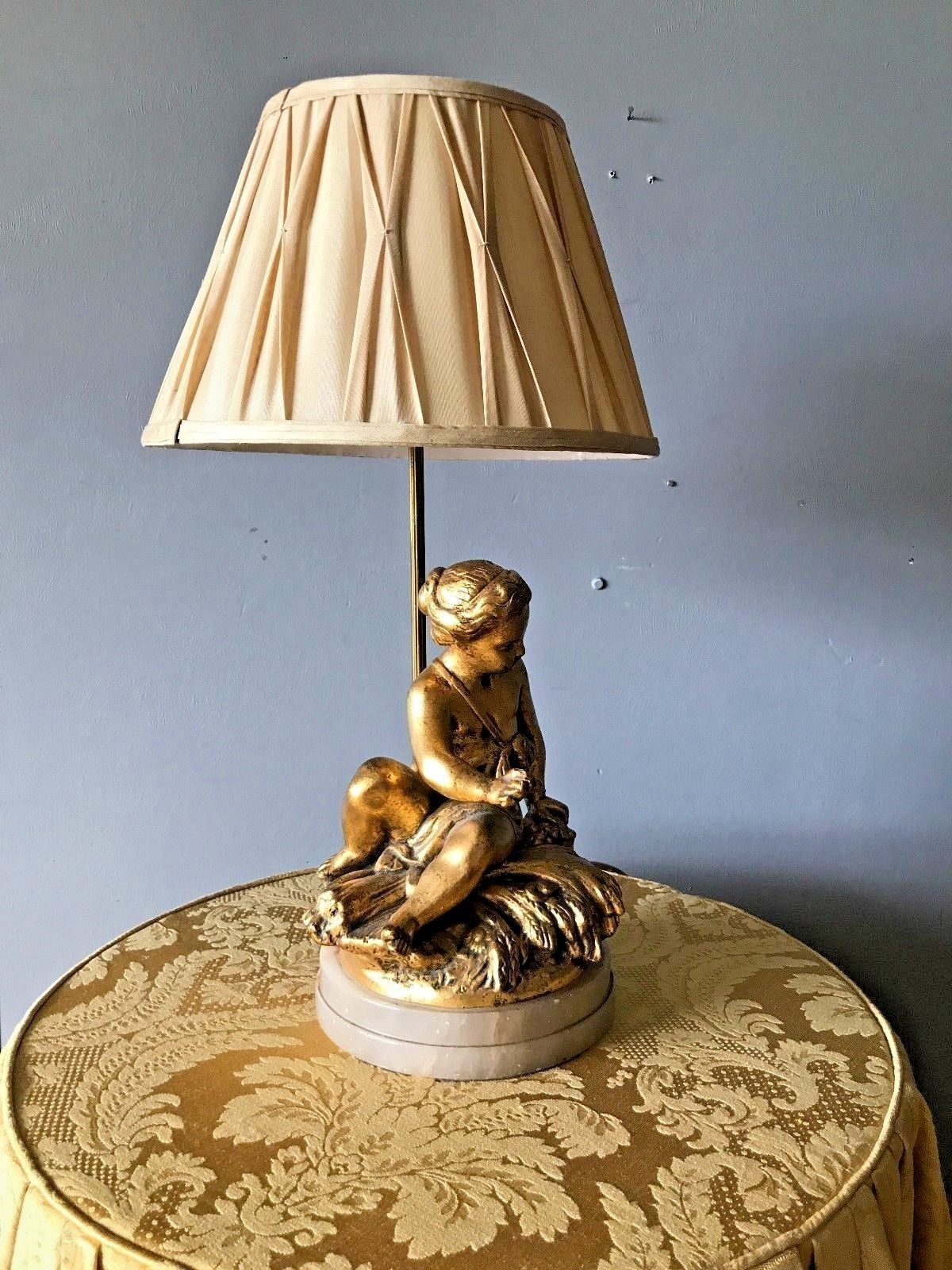 Vintage Gilt Cherub Figure Table Lamp Vintage Gilt Cherub Figure Table Lamp