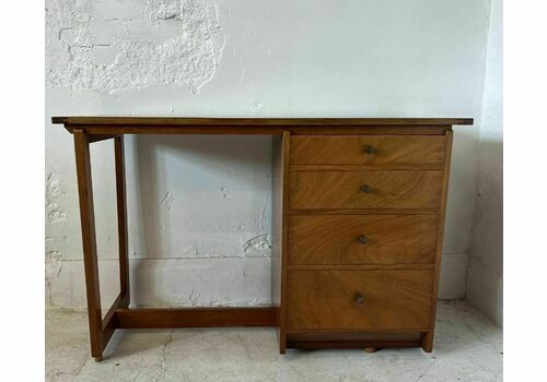 Teak Desk Mid Century Small Brass Handles Original Condition