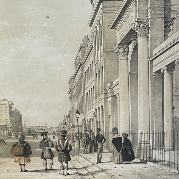 A C19th Hand Coloured Lithograph Of Edinburgh's Regent Bridge, Sw Swarbreck 1837 photo furniture
