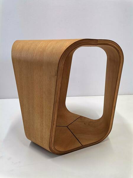 Infinity Table By Enrico Cesana For Busnelli / 90's Italian Design / Space Age Style Wooden Stool Or Bedside Table photo furniture