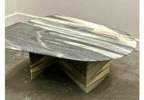 Large Vintage Unique Marble Table With Zig Zag Base, France, 1980s.