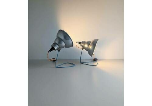 Two Vintage Repurposed Photography Studio Lamps From Photax, British Made, 1950