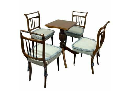 Set Of Table And 4 Vintage Italian Dining Chairs Regency Mahogany Side Chairs/ Vintage Furniture/ Italian Design/Dining Chairs/ Retro Chairs