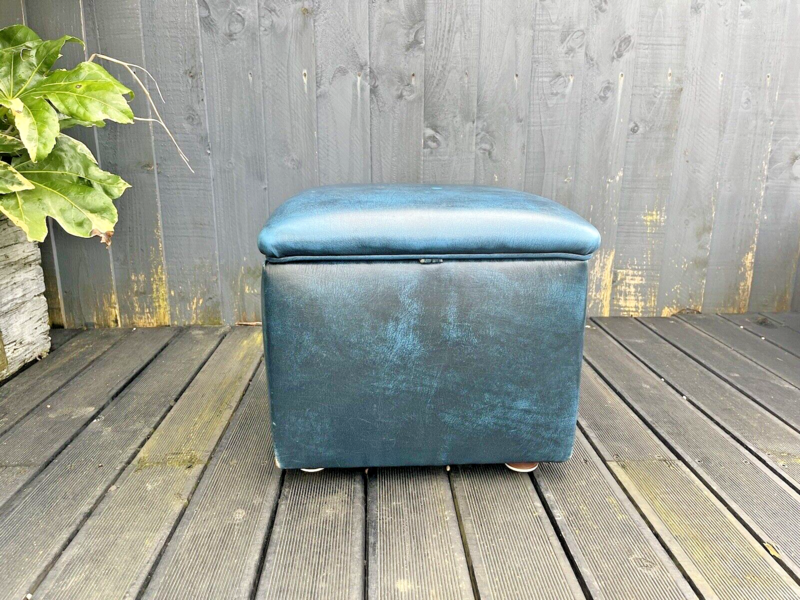 Leather Teal Ottoman Stool Buy Modern Teal Faux Leather Footstool