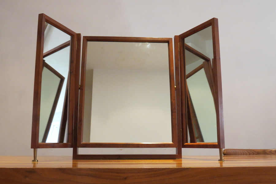 1970s Arts And Crafts Style Freestanding Dressing Table Mirror In 1970s Arts And Crafts Style