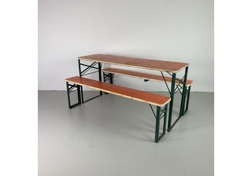 Vintage Shorter Length German Beer Table And Benches