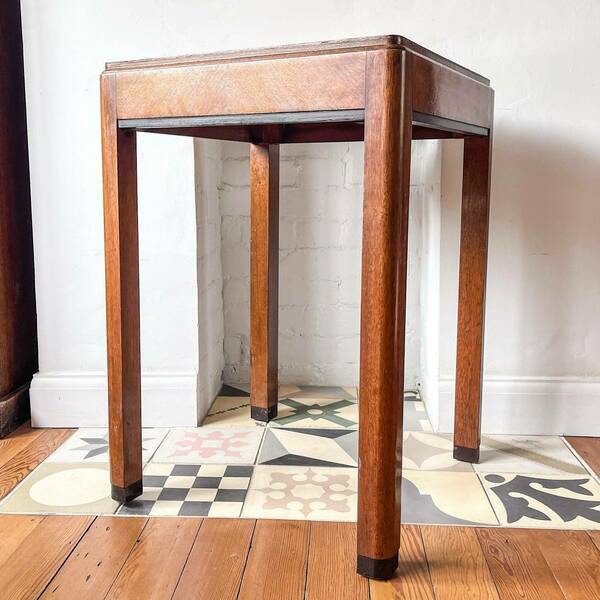 Art Deco Square Walnut Side Table photo furniture