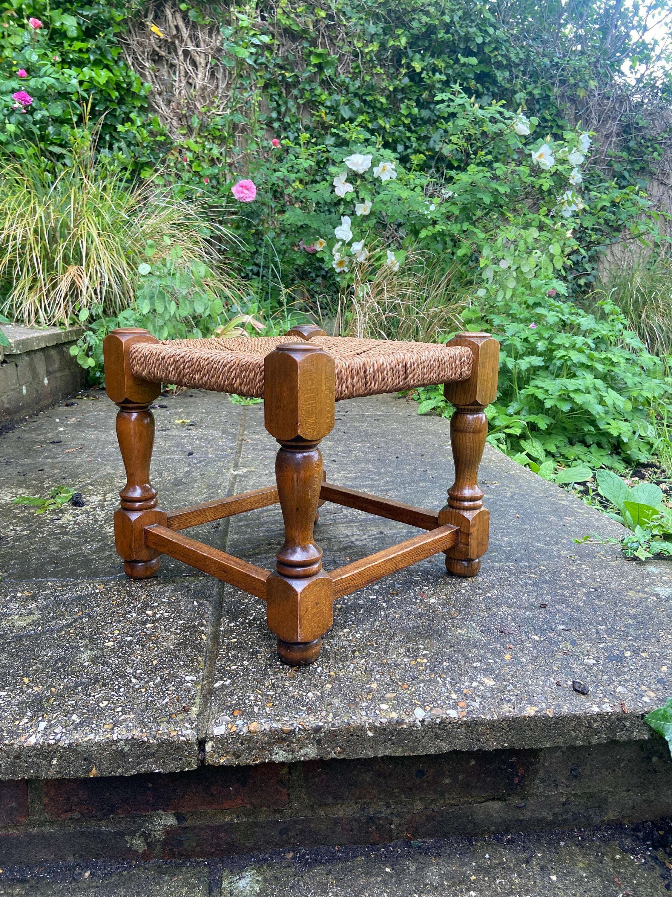 Early Twentieth Century Vintage Foot Stool, Wooden Frame With