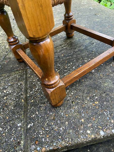 Early Twentieth Century Vintage Foot Stool, Wooden Frame With