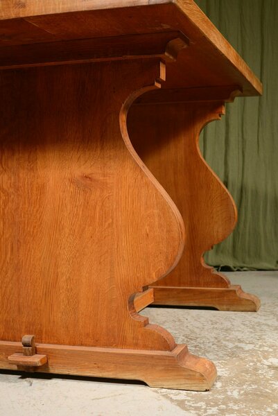 A Small Cotswold School Light Oak Dining Table   C.1930 photo furniture