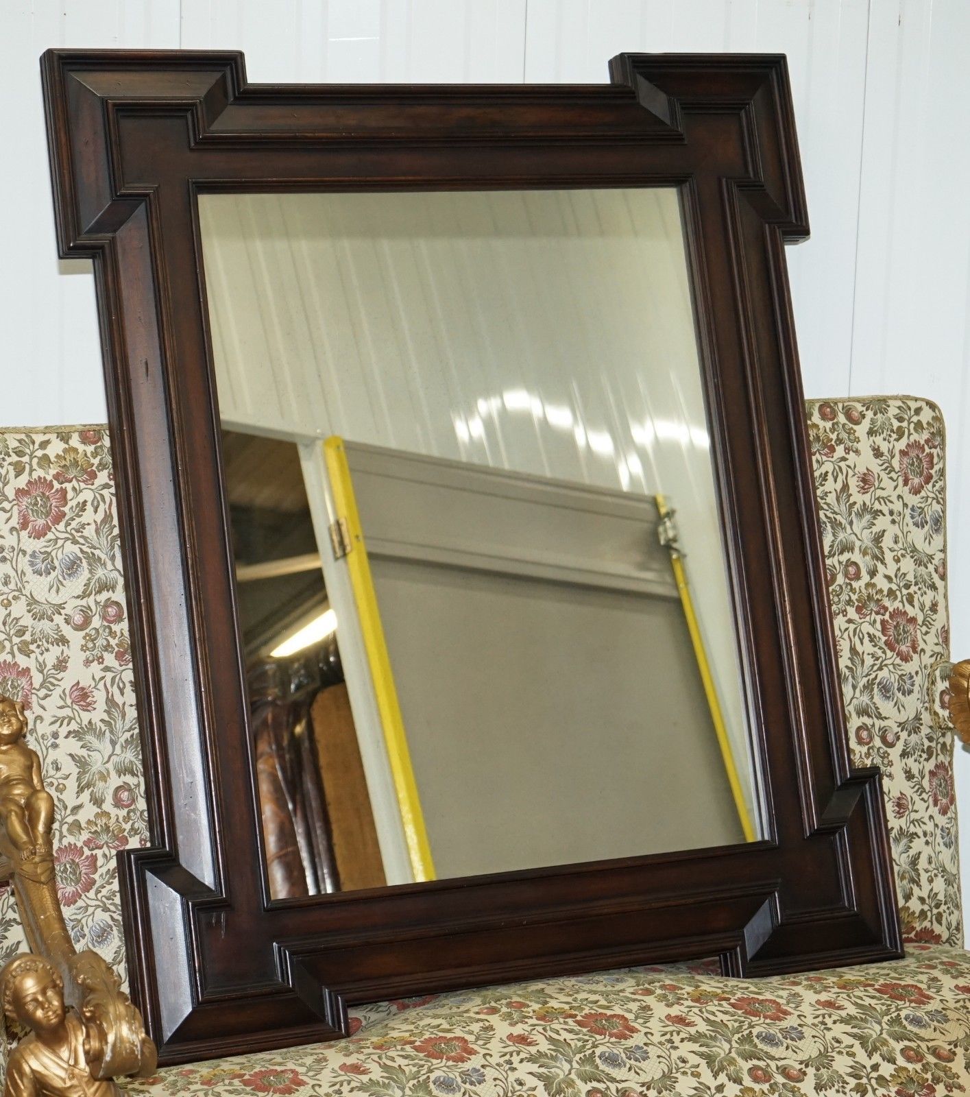 Ralph Lauren Henredon Large Wall Mirror Antiqued Distressed Glass