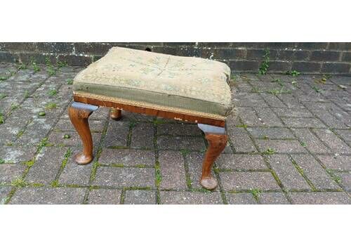 Quality Vintage Victorian Rosewood Upholstered Stool Superb Quality But Needs Tlc