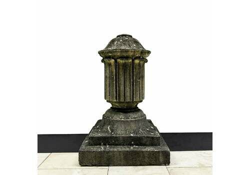 Antique Single Decorative Composite Stone Urn Pier Cap