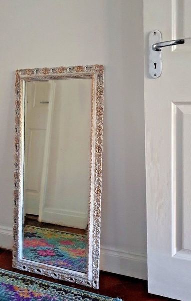 Large Ornate Wall Mirror Carved And Pierced Wood Gesso Bevel Edged