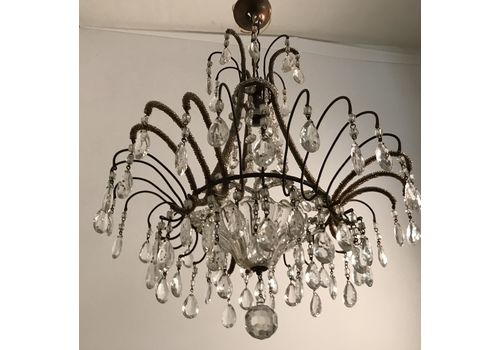 Antique Crystal Beaded Chandelier 