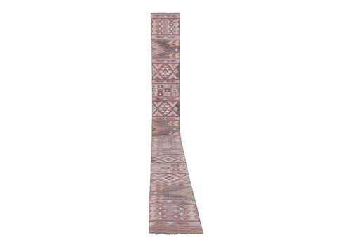 1960s Vintage Extra Long Turkish Kilim Runner With Mid Century Modern Style 2