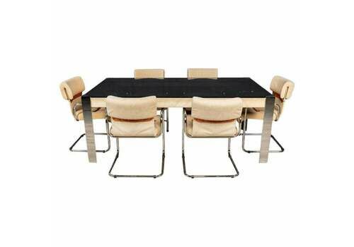 A Dining Table & Six Chairs By Guido Faleschini For Hermes, France C.1970