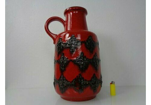 Large Glazed Pop Art Lava Ceramic Vase From Scheurich, 1970s