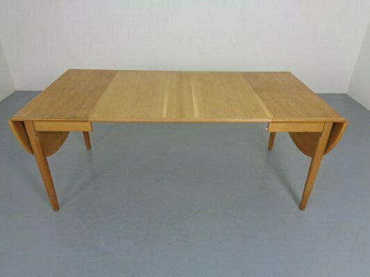 Large Drop Leaf Oak Dining Table By Arne Vodder For Sibast, Denmark, 1960s photo for sale