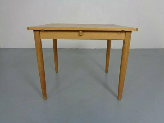 Large Drop Leaf Oak Dining Table By Arne Vodder For Sibast, Denmark, 1960s photo vintage