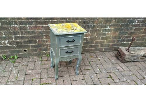 Quirky Painted Shabby Chic Bedside Cupboard With Jungle Wildlife Snake Tiger Monkey Decoupage